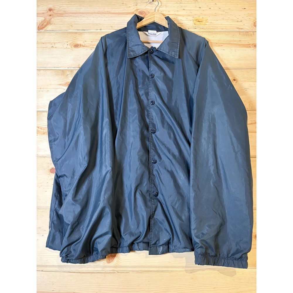 King-Size Jacket Mens 2X‎ Tall Navy Nylon Lined Windbreaker Coaches Made USA